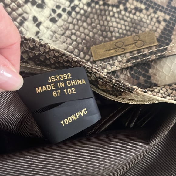 JESSICA Simpson Python Snakeskin Faux Leather Tote - Picture 12 of 12